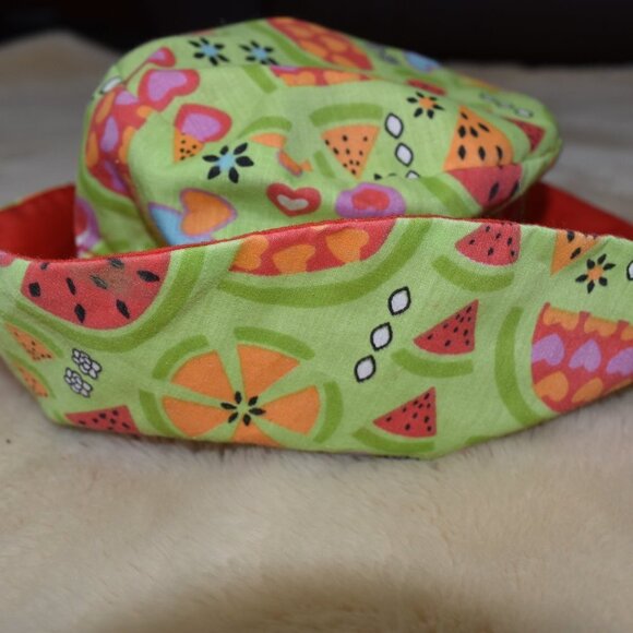 Girls Sun Beach Bucket Hat Green Red - Picture 2 of 9